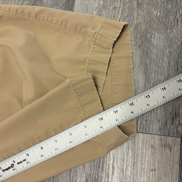 J Crew Broken-In Rivington Khaki Tan Mens 36‎ Flat Front Preppy Chino Shorts EUC - Picture 8 of 12
